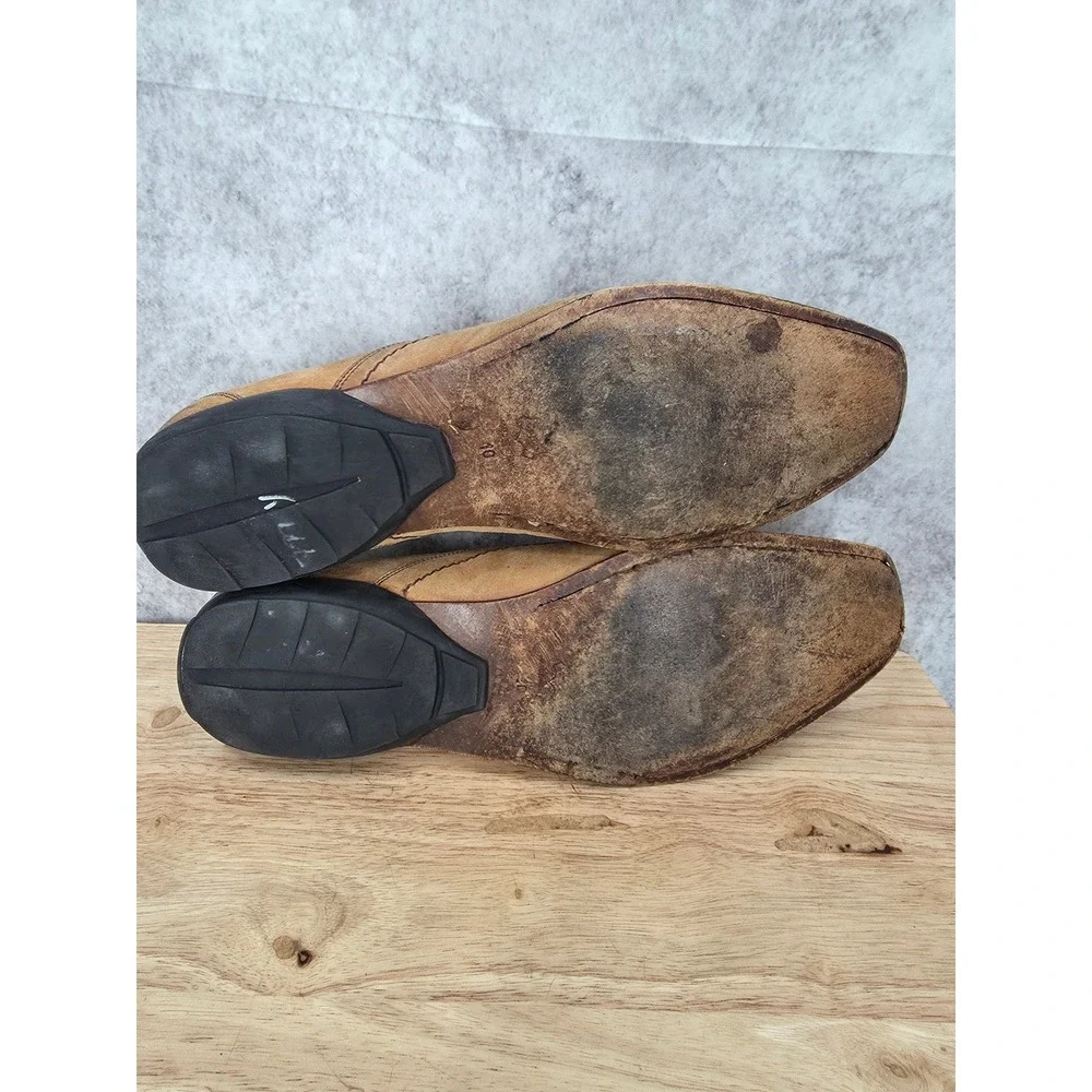 Vintage Mark Nason Loafers Men 10 Brown Leather Etch Dragon Slip On Shoes Italy